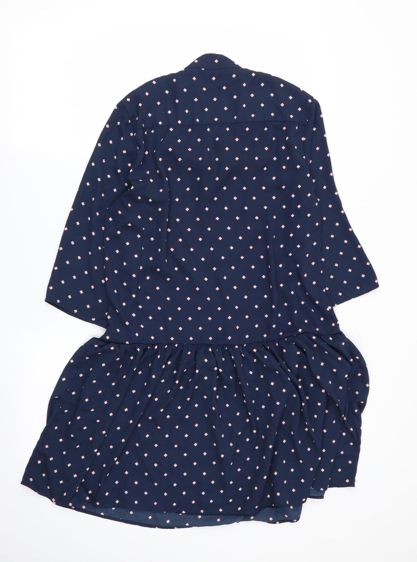 M&S Womens Blue Geometric  Fit & Flare  Size 12