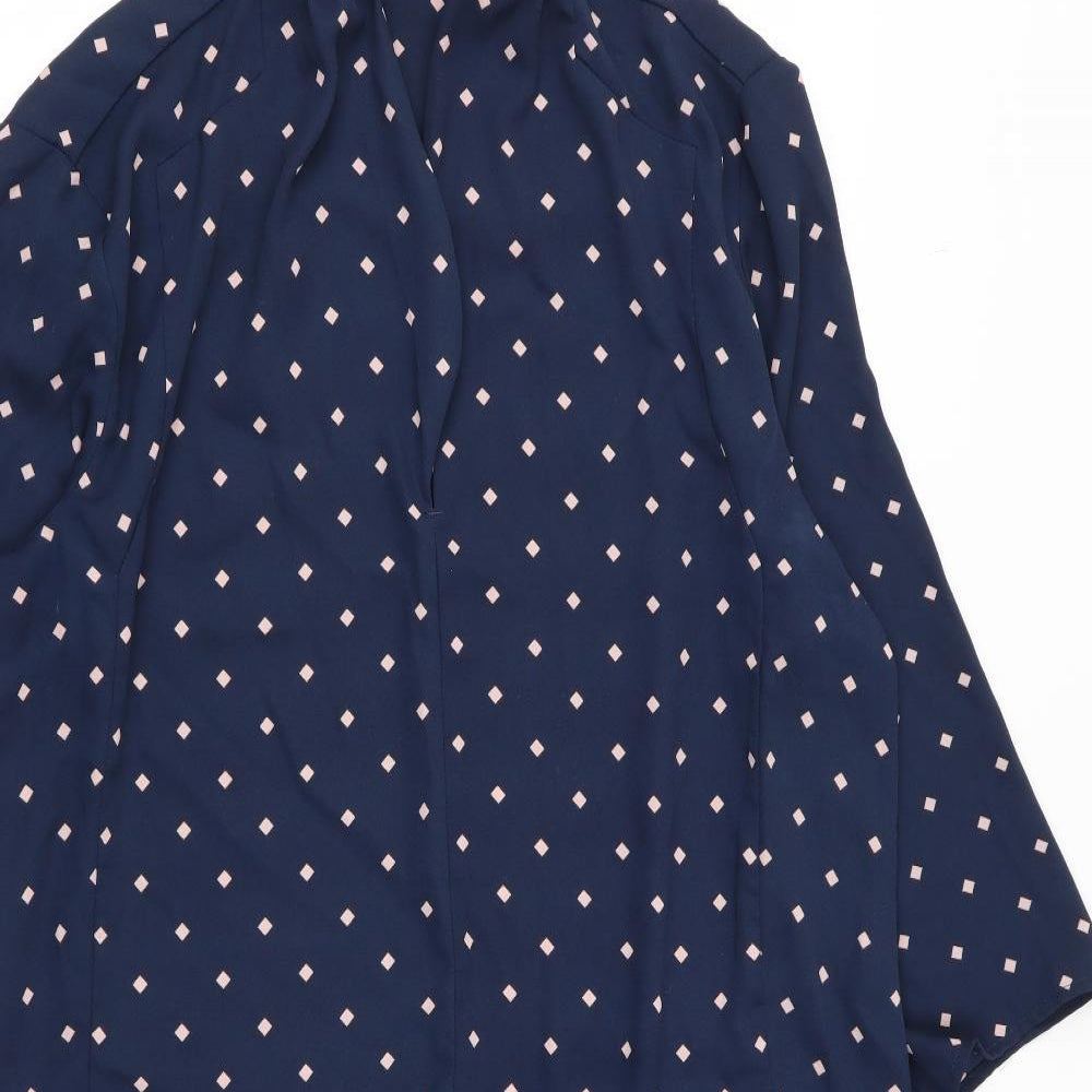 M&S Womens Blue Geometric  Fit & Flare  Size 12