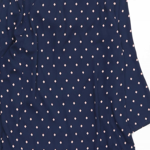 M&S Womens Blue Geometric  Fit & Flare  Size 12