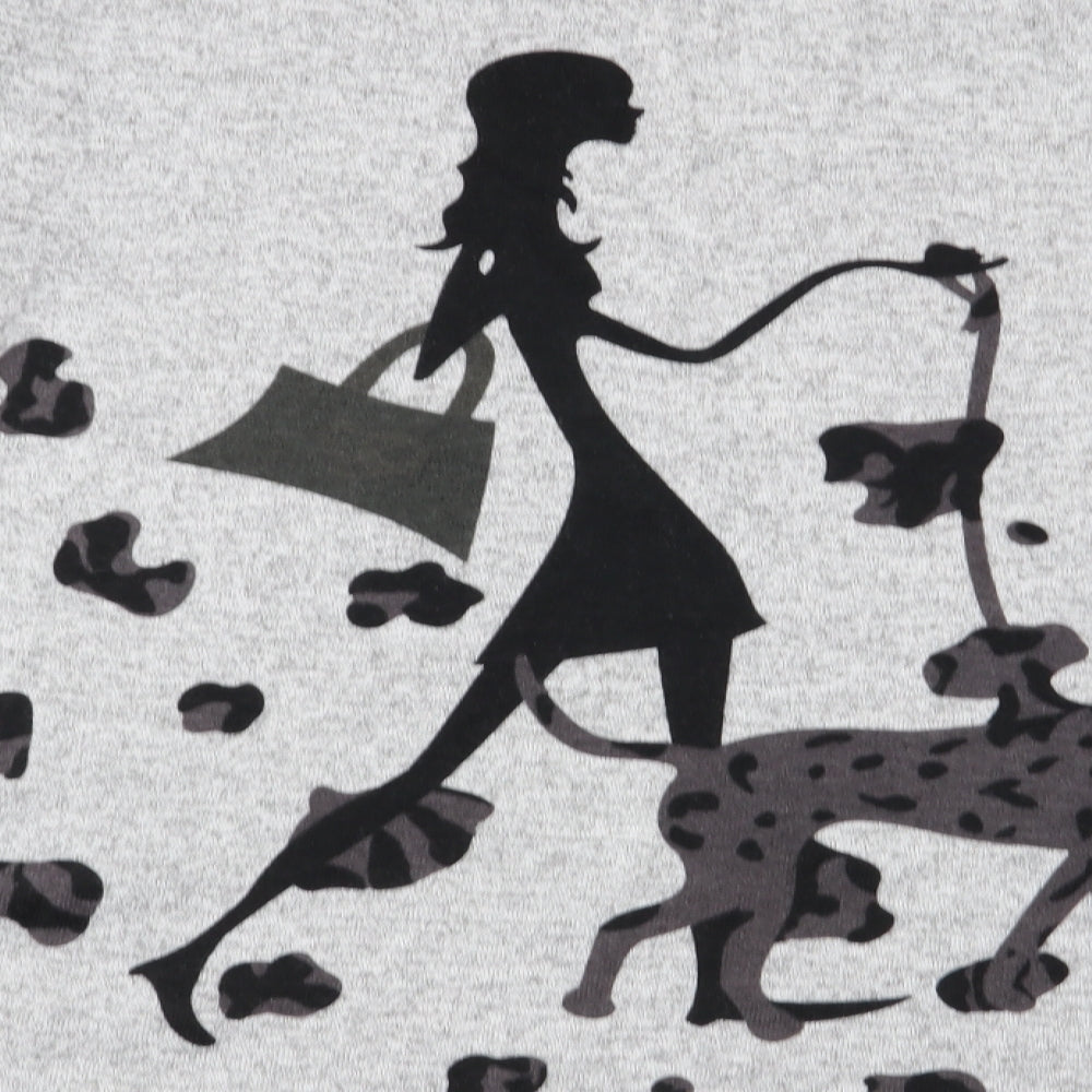 kranti Womens Grey Animal Print  Basic T-Shirt One Size