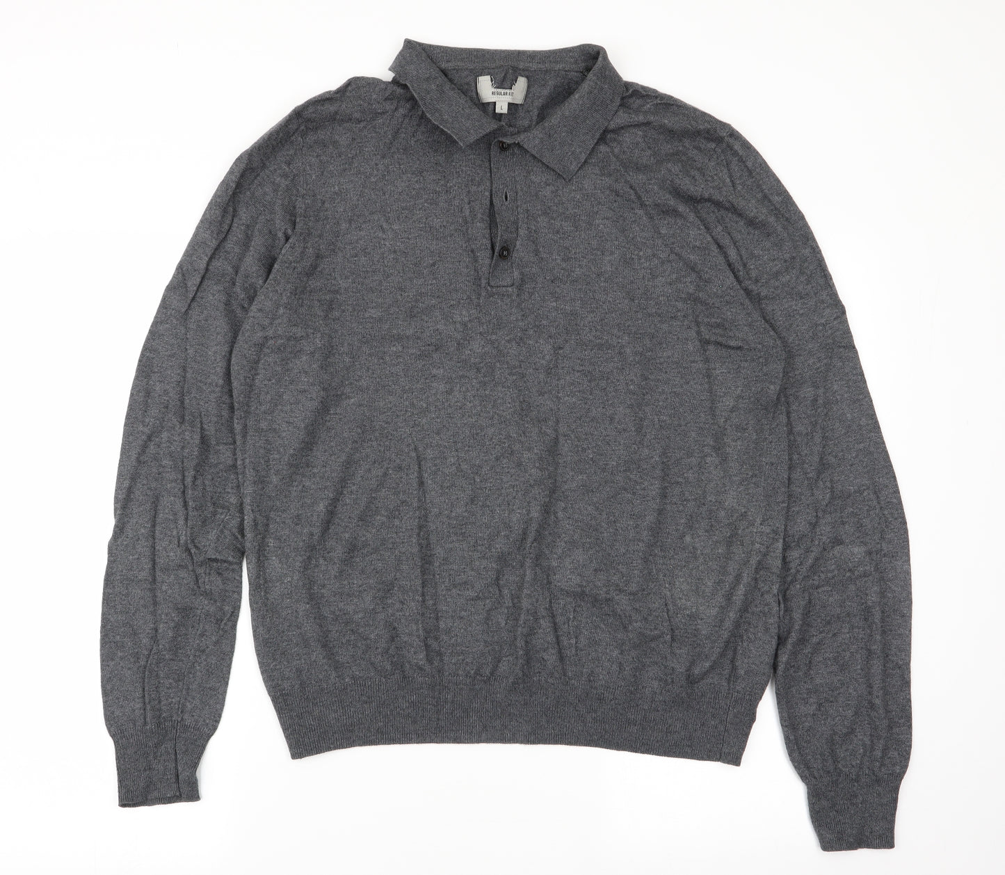 M&S Mens Grey    Polo Size L