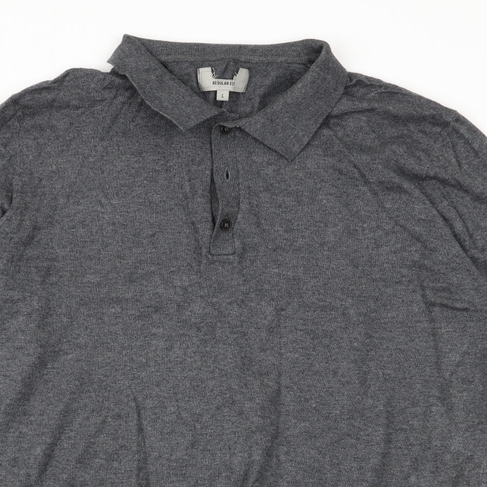 M&S Mens Grey    Polo Size L