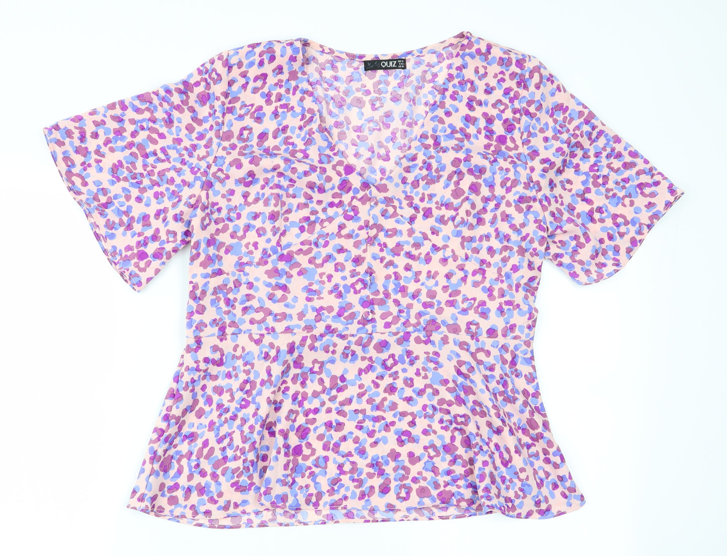 Quiz Womens Multicoloured Geometric  Basic Blouse Size 14