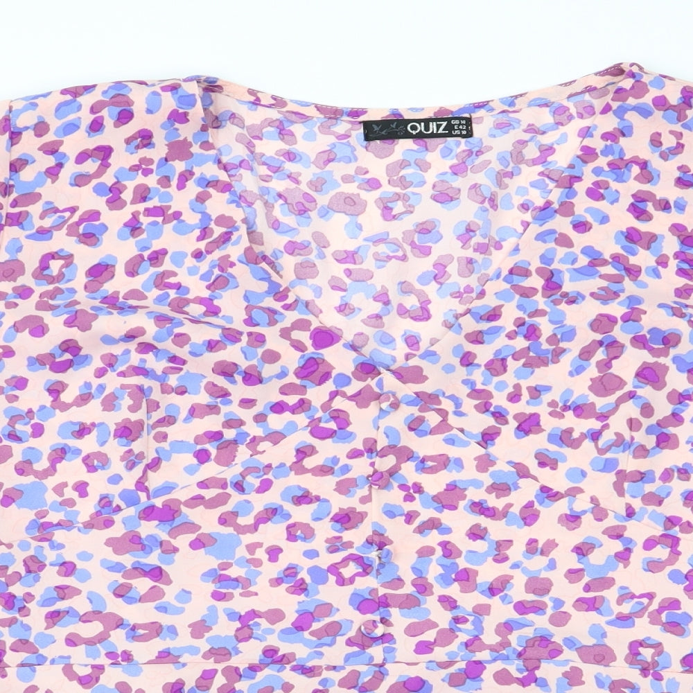 Quiz Womens Multicoloured Geometric  Basic Blouse Size 14