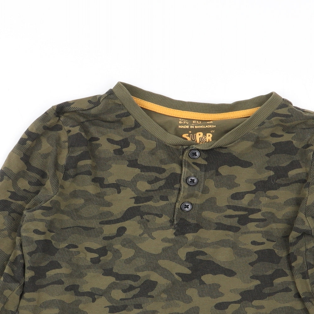 F&F Boys Multicoloured Camouflage  Basic T-Shirt Size 6-7 Years
