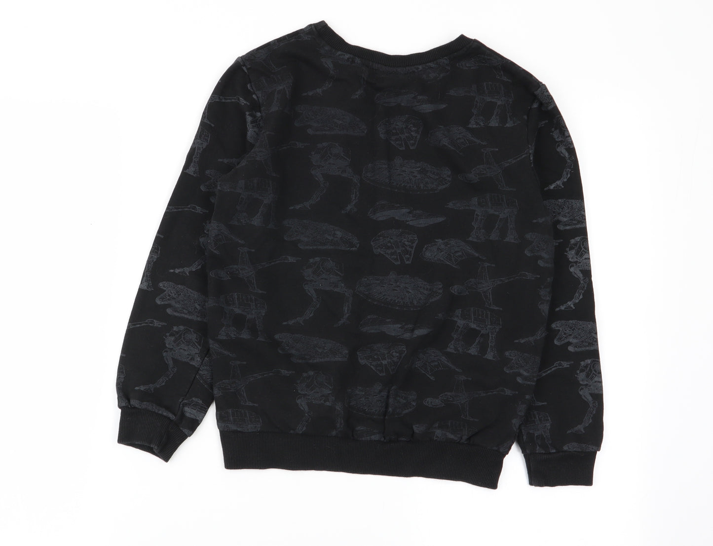 TU Boys Black Geometric  Pullover Jumper Size 9 Years  - star wars