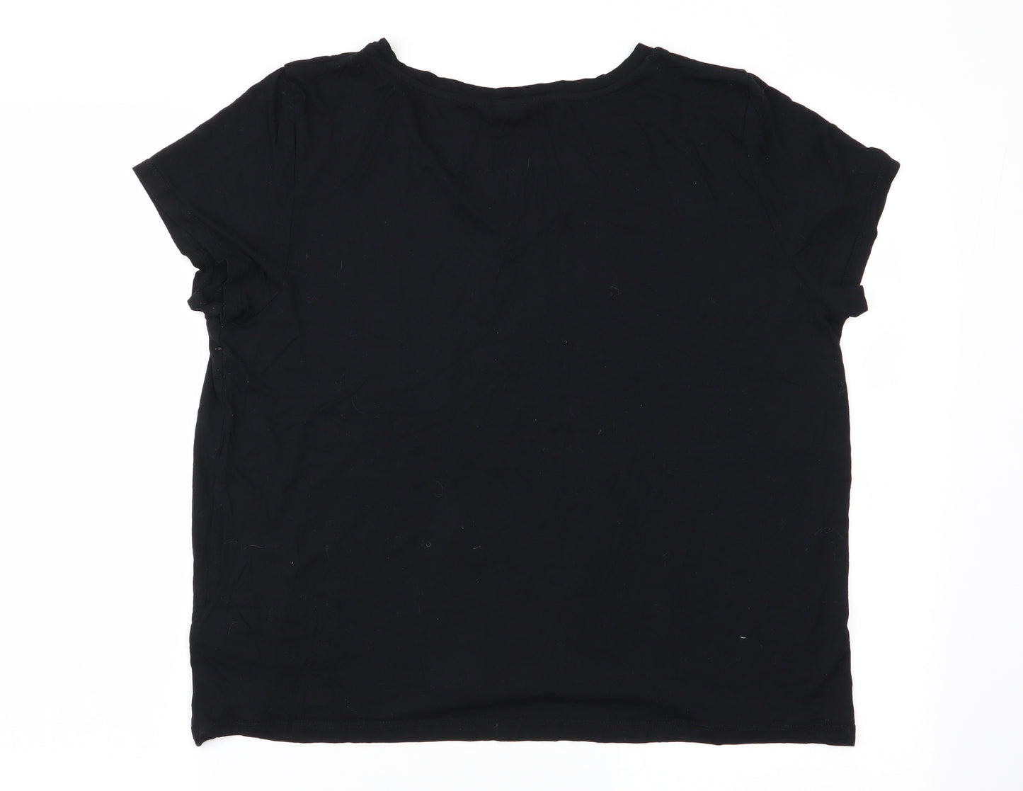 H&M Womens Black   Basic T-Shirt Size 14