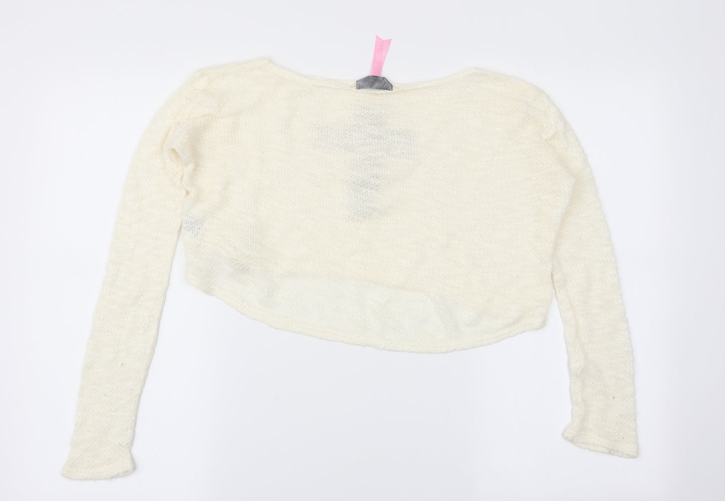 Lipsy Womens Ivory   Basic T-Shirt Size 10