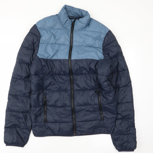 Asda George Mens Blue   Puffer Jacket Coat Size M