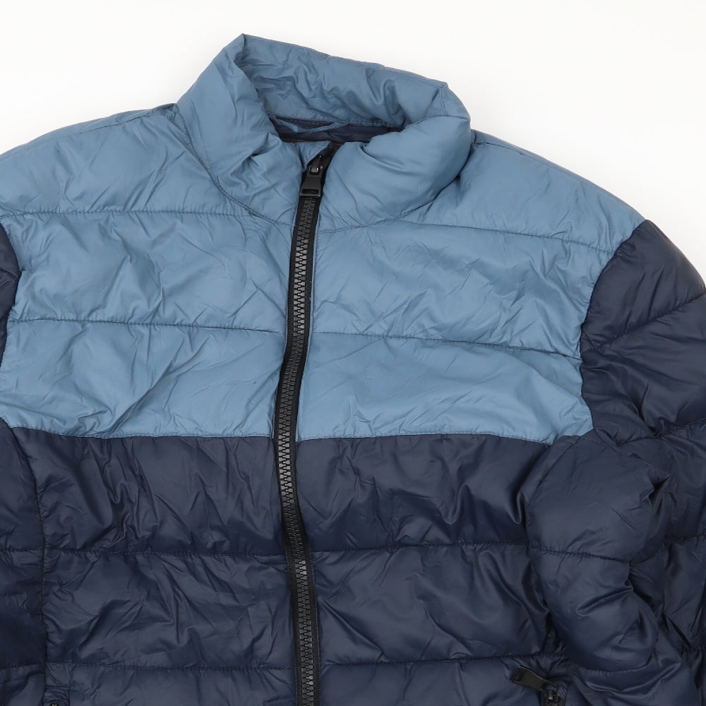 Asda George Mens Blue   Puffer Jacket Coat Size M