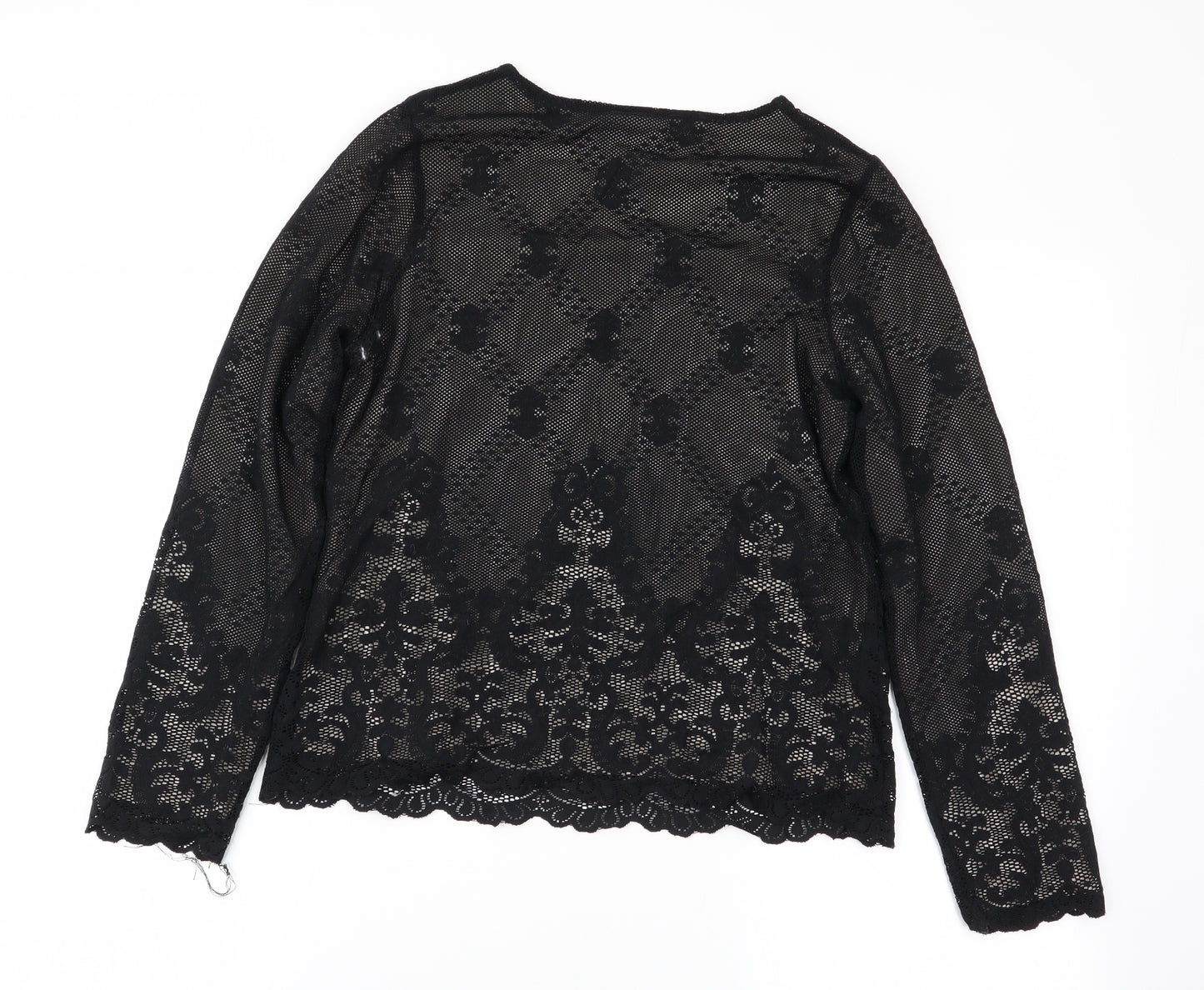 Charter Club Womens Black Floral  Basic T-Shirt Size S