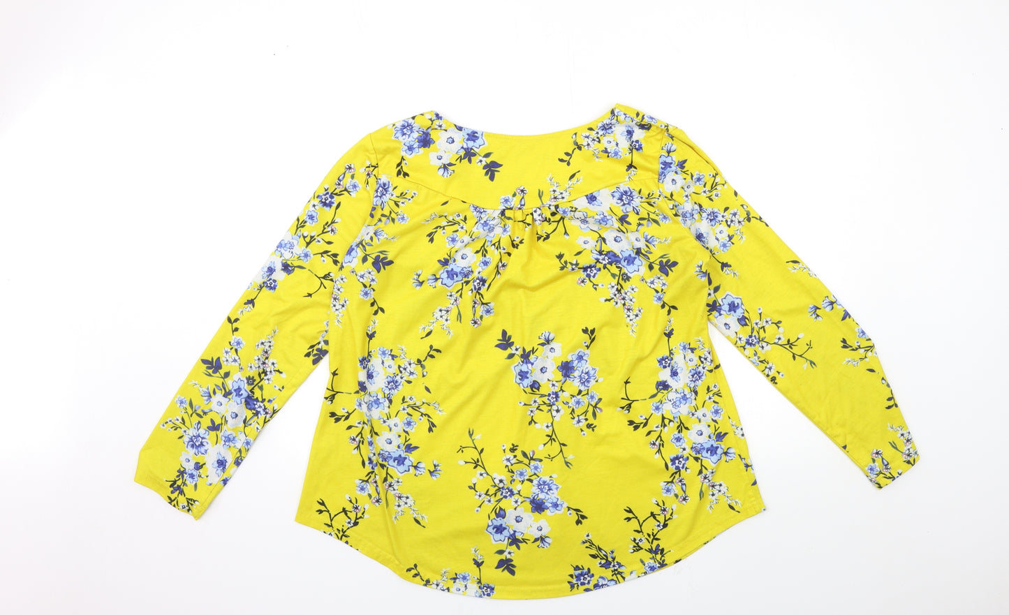 Preworn Womens Yellow Floral  Basic T-Shirt Size XL