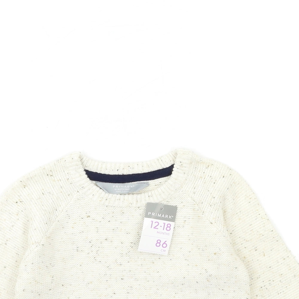 Primark Baby Beige  Knit Pullover Jumper Size 12-18 Months