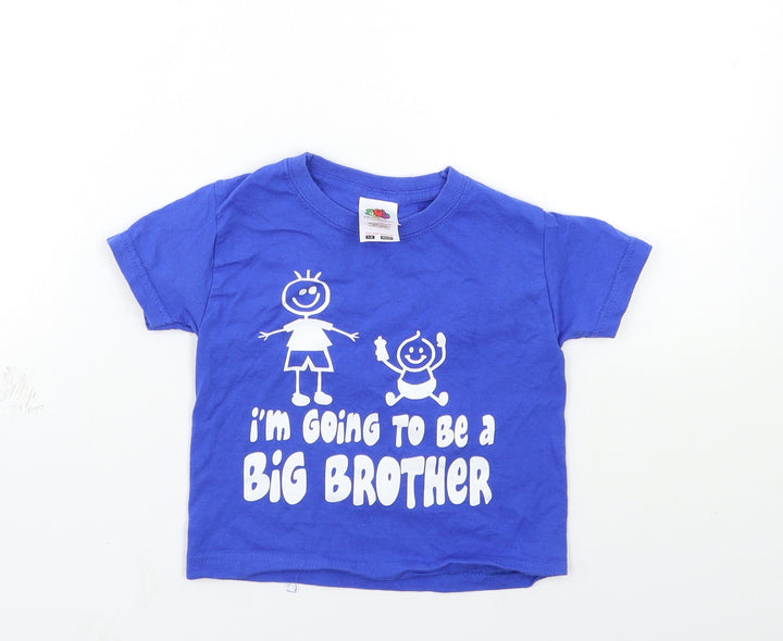 Fruit of the Loom Baby Blue   Basic T-Shirt Size 12 Months  - big brother