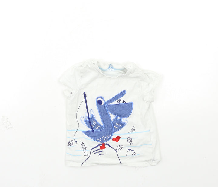 SO CUTE Baby White Basic T-Shirt Size 9-12 Months