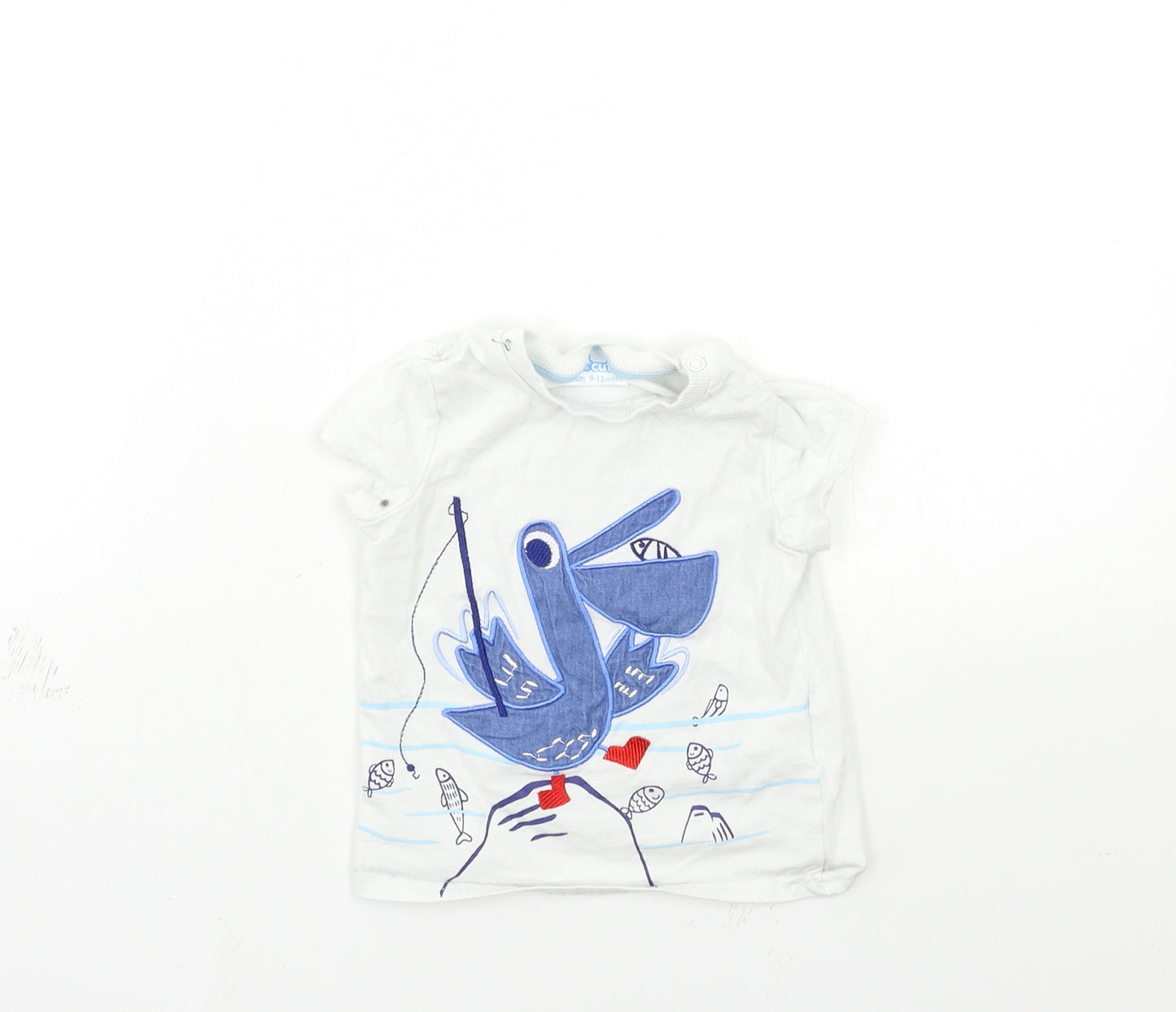 SO CUTE Baby White   Basic T-Shirt Size 9-12 Months