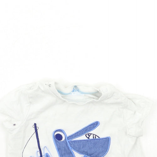 SO CUTE Baby White   Basic T-Shirt Size 9-12 Months