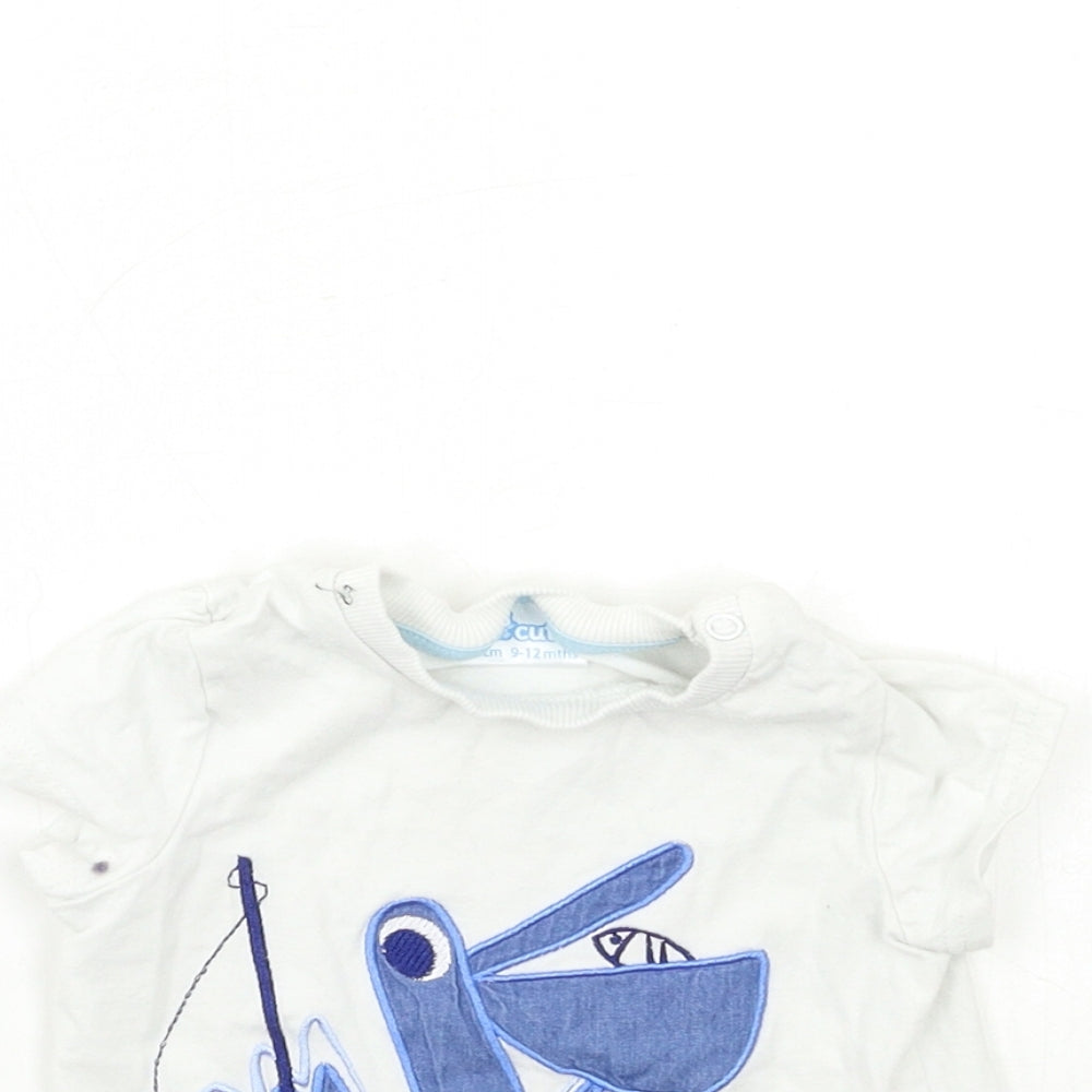 SO CUTE Baby White   Basic T-Shirt Size 9-12 Months