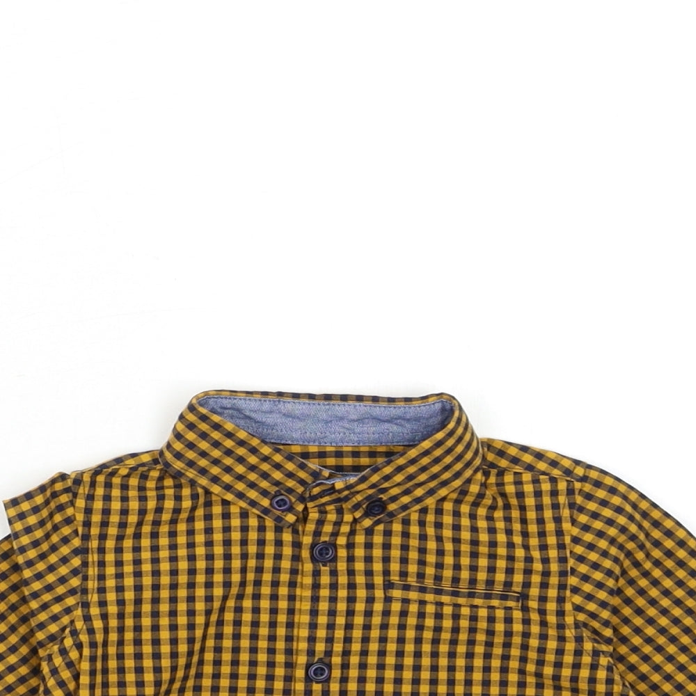 Primark Baby Yellow Check  Basic Button-Up Size 12-18 Months