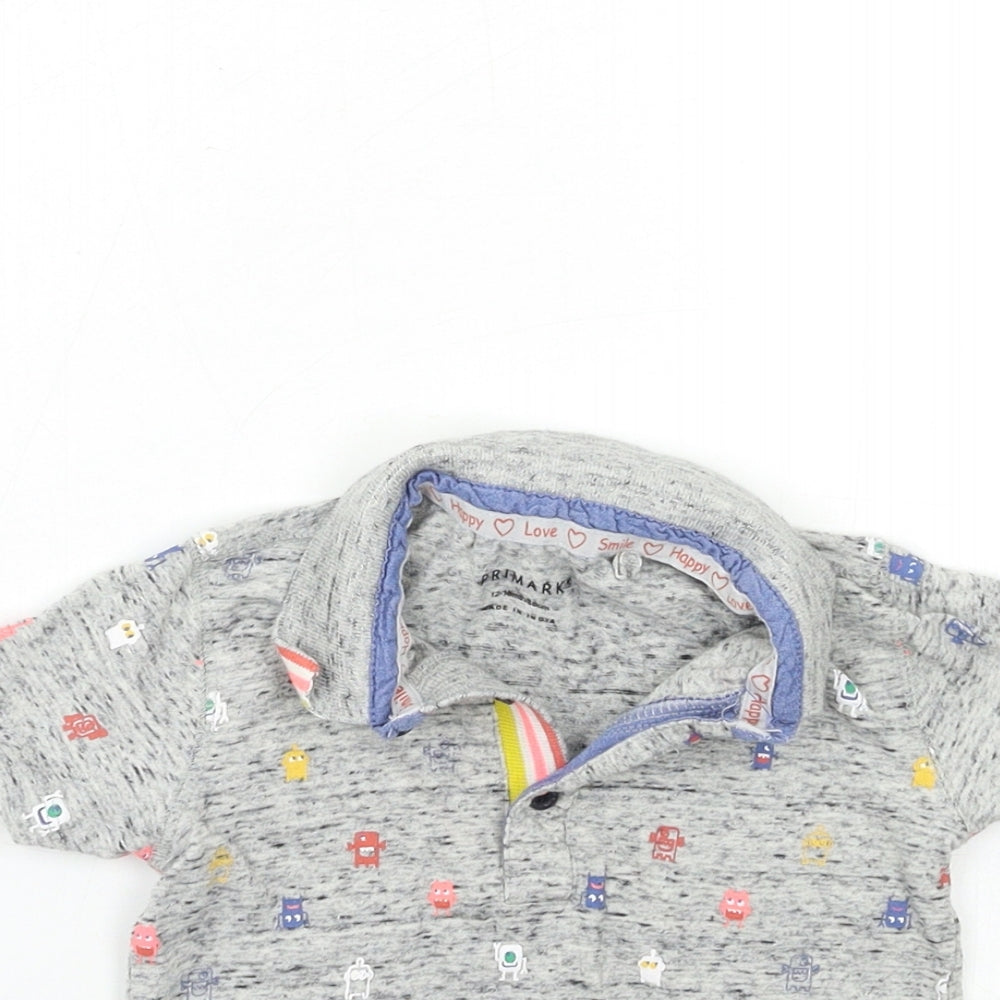 Primark Baby Grey   Basic Polo Size 12-18 Months