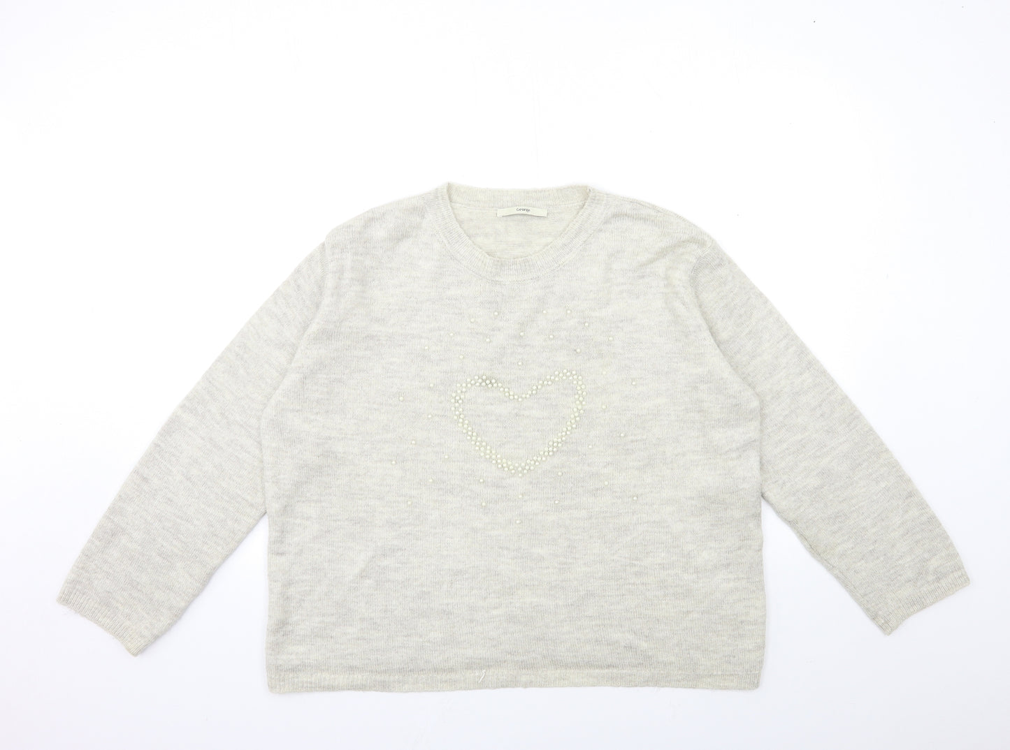George Womens Beige  Knit Pullover Jumper Size 16