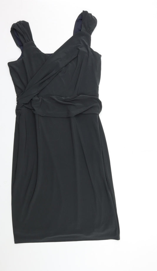 Front view of huela women’s grey a-line, size UK 12