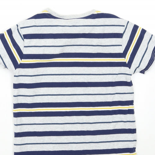 George Boys Grey Striped  Basic T-Shirt Size 8-9 Years