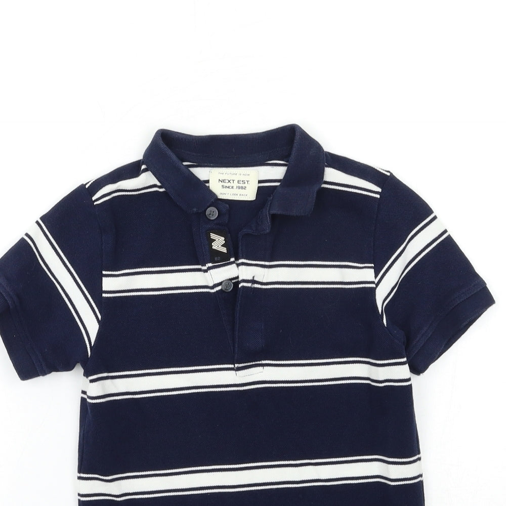 NEXT Boys Blue Striped  Basic Polo Size 9 Years