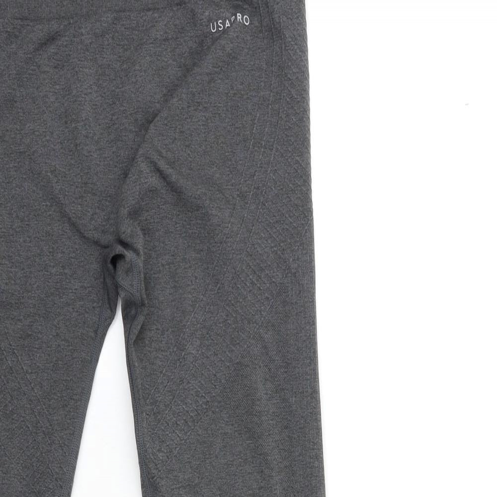 USA Pro Womens Grey   Compression Leggings Size 16 L29 in