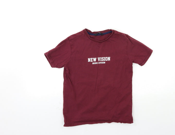 George Girls Red   Basic T-Shirt Size 8-9 Years
