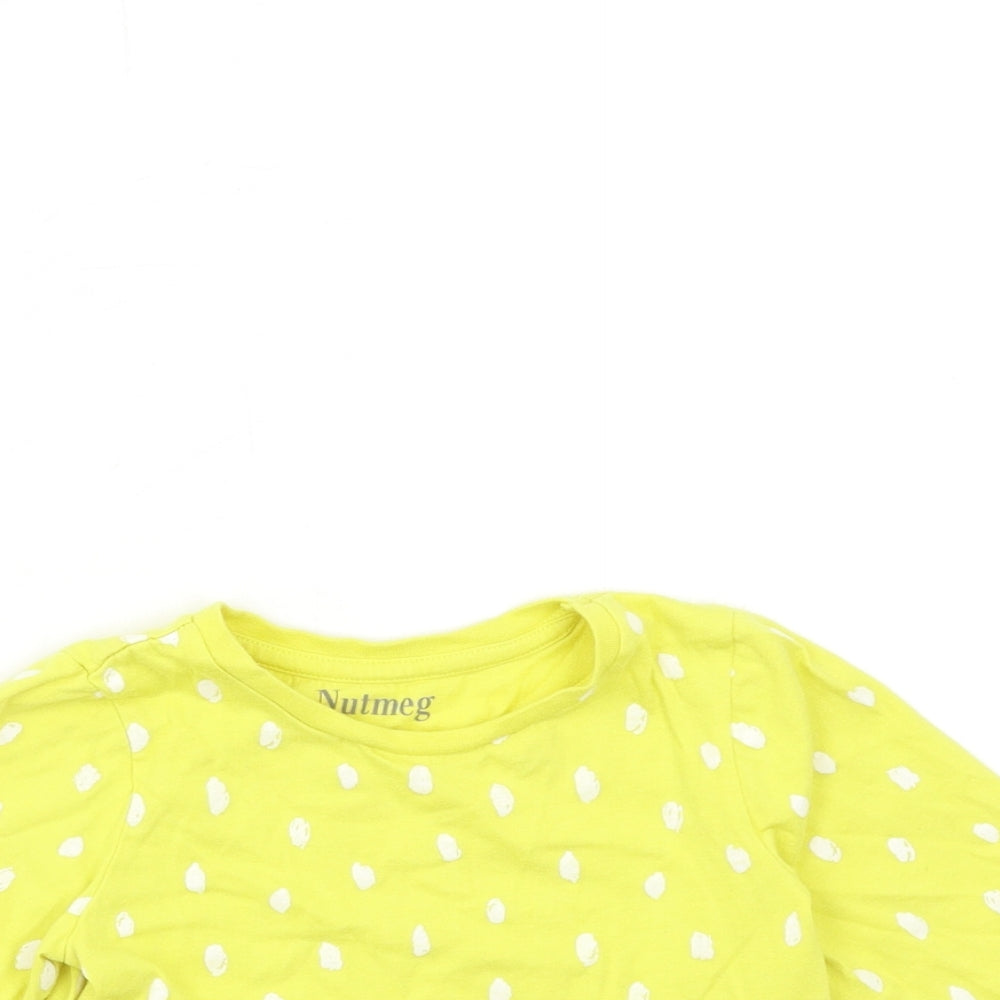 Nutmeg Girls Yellow Polka Dot  Basic T-Shirt Size 3-4 Years