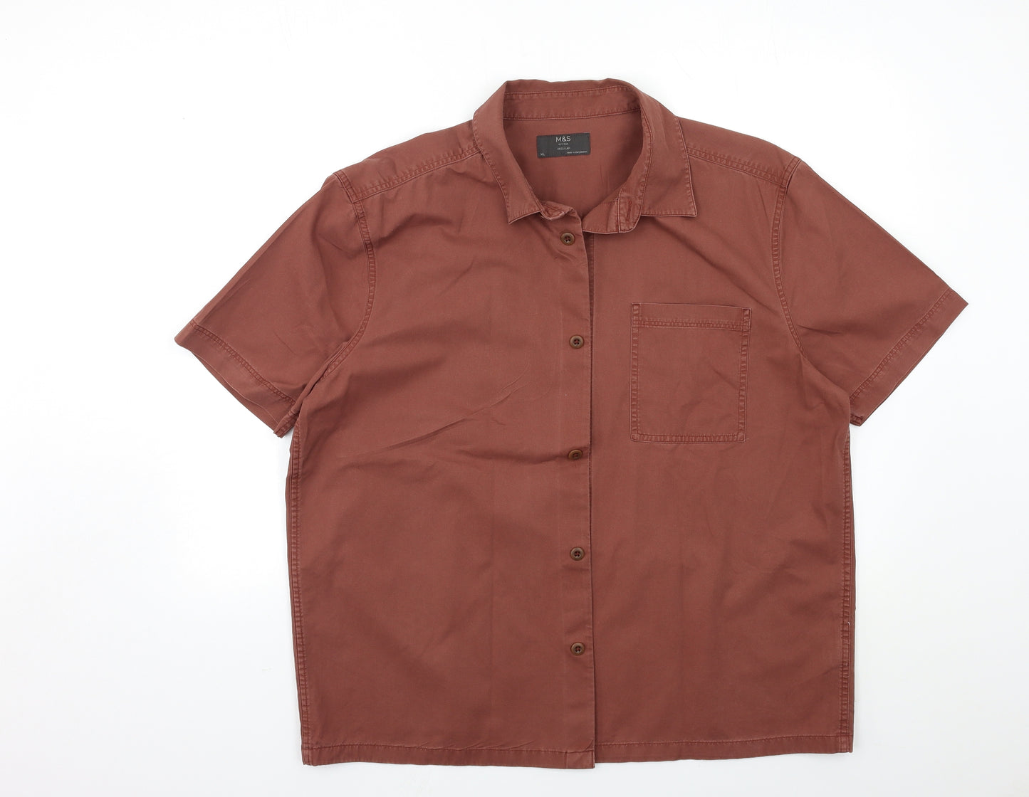 Marks and Spencer Mens Red    Button-Up Size XL