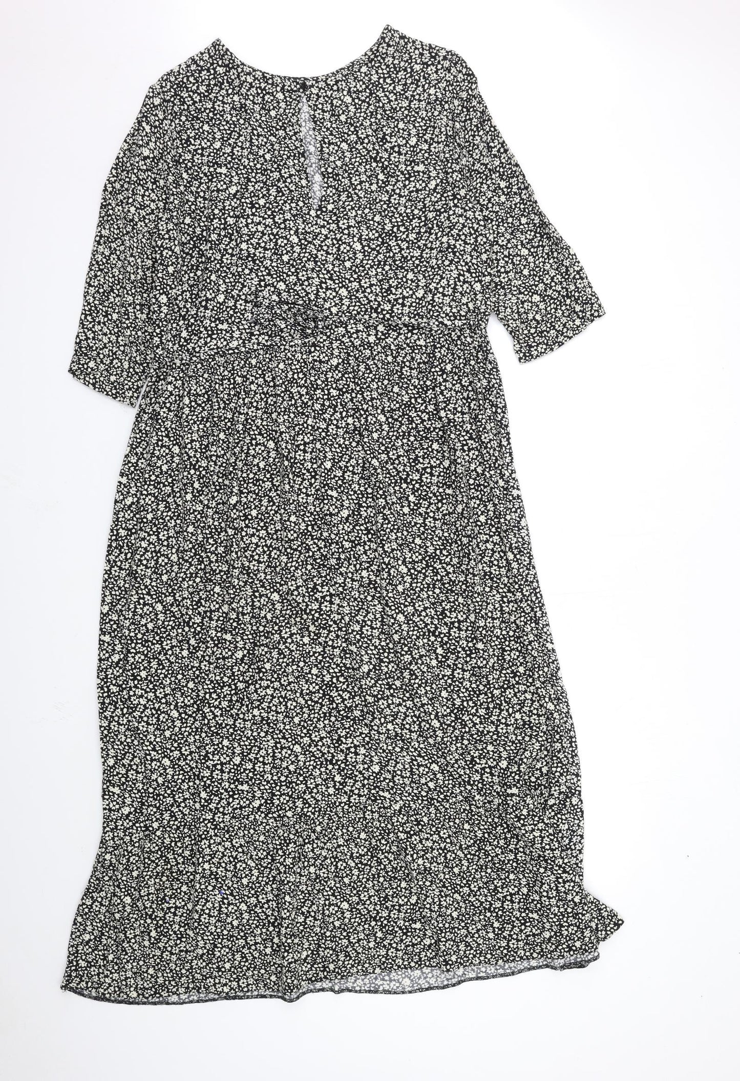 George Womens Black Floral  Maxi  Size 10