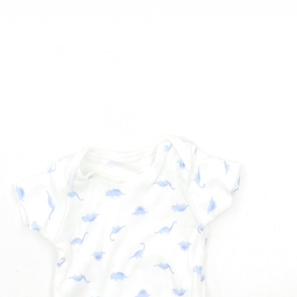 George Baby White Geometric  Babygrow One-Piece Size Newborn