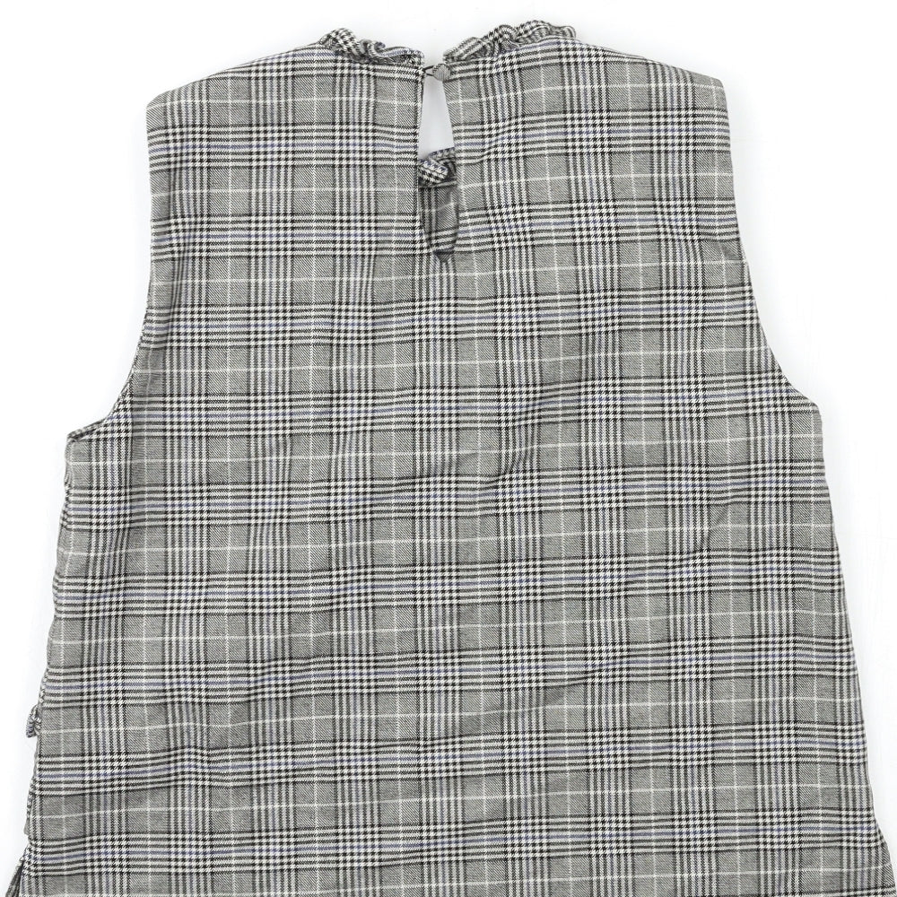 Zara Womens Green Check  Basic Tank Size M