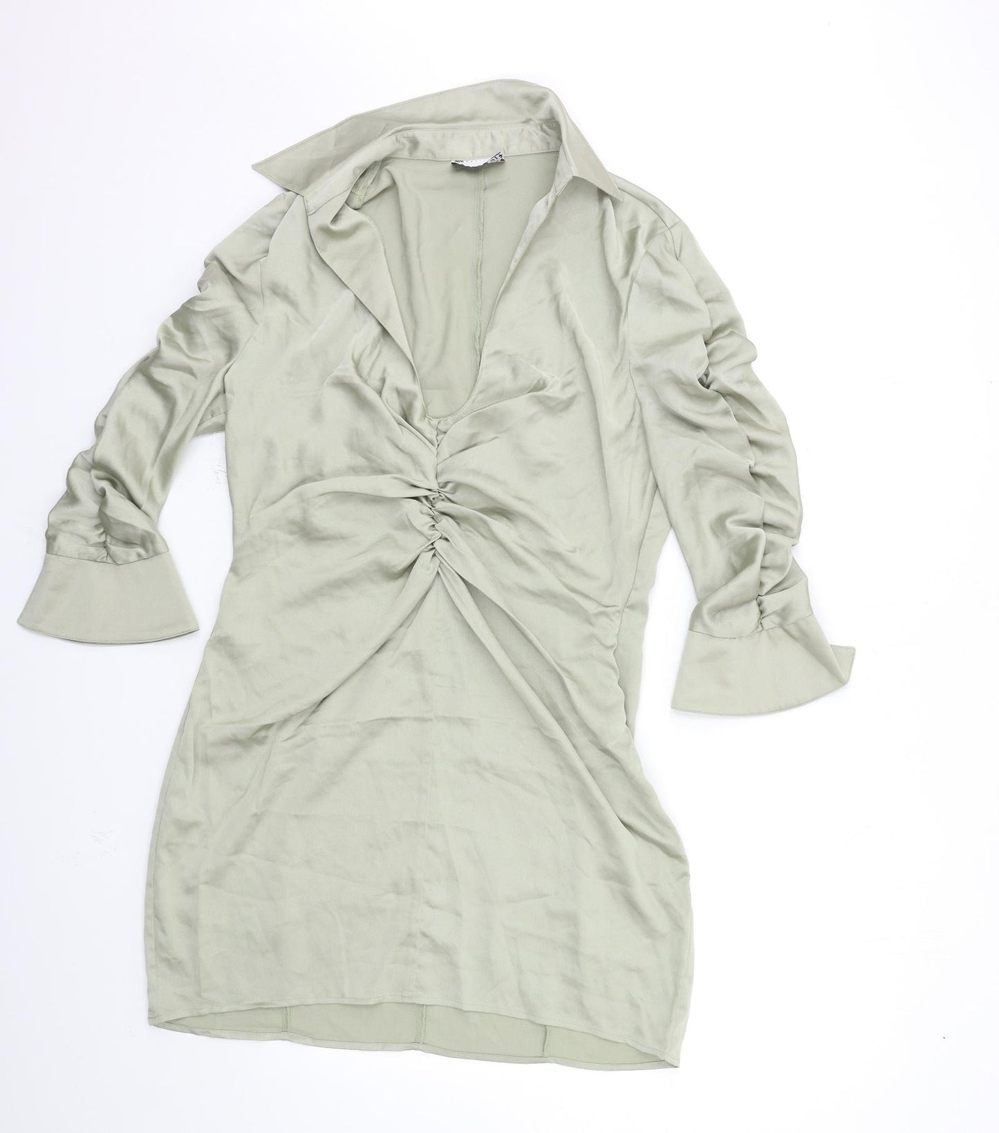 ASOS Womens Green  Satin Shirt Dress  Size 16