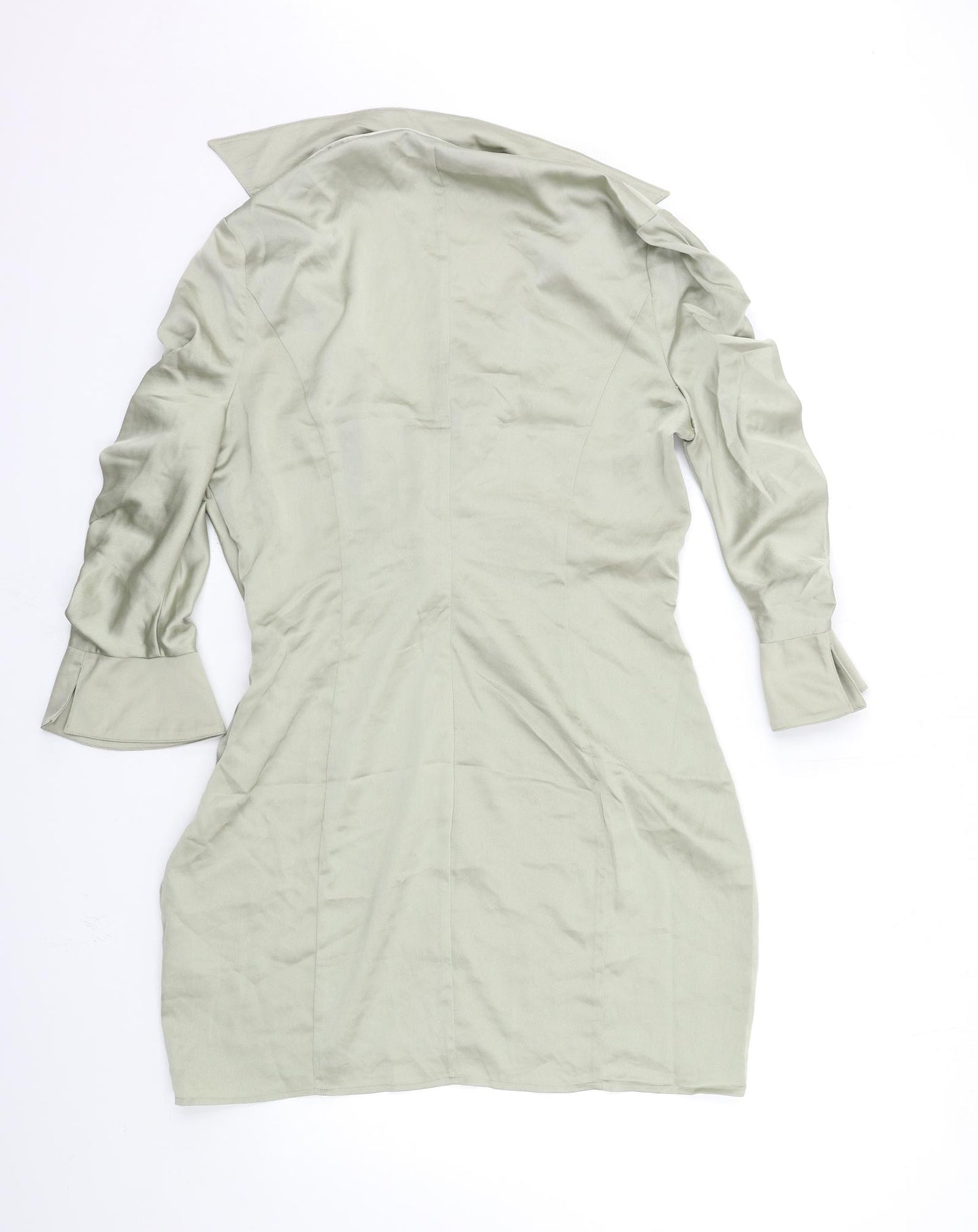 ASOS Womens Green  Satin Shirt Dress  Size 16