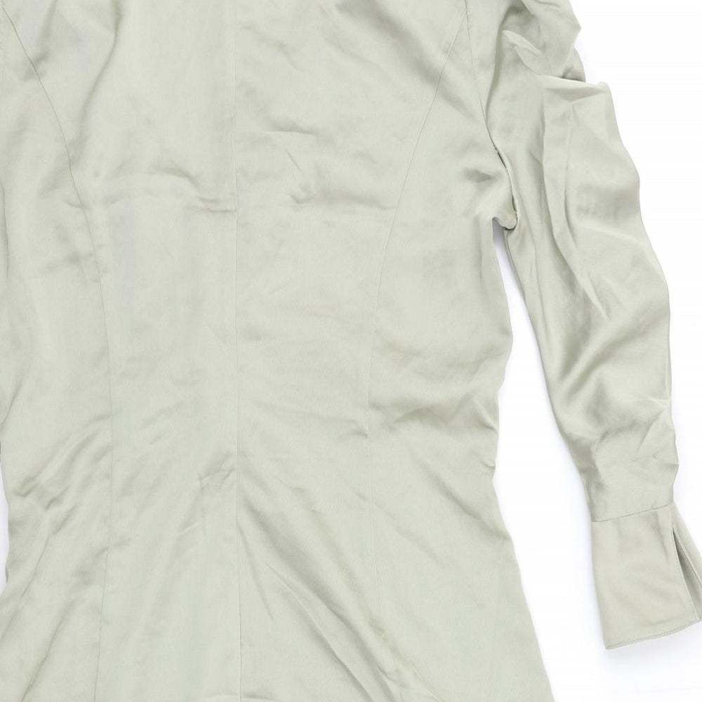 ASOS Womens Green  Satin Shirt Dress  Size 16