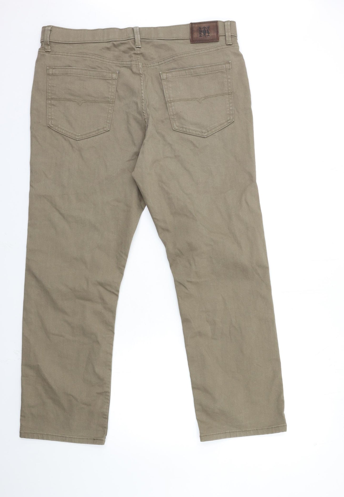 Marks and Spencer Mens Brown  Denim Chino Trousers Size 36 in L29 in