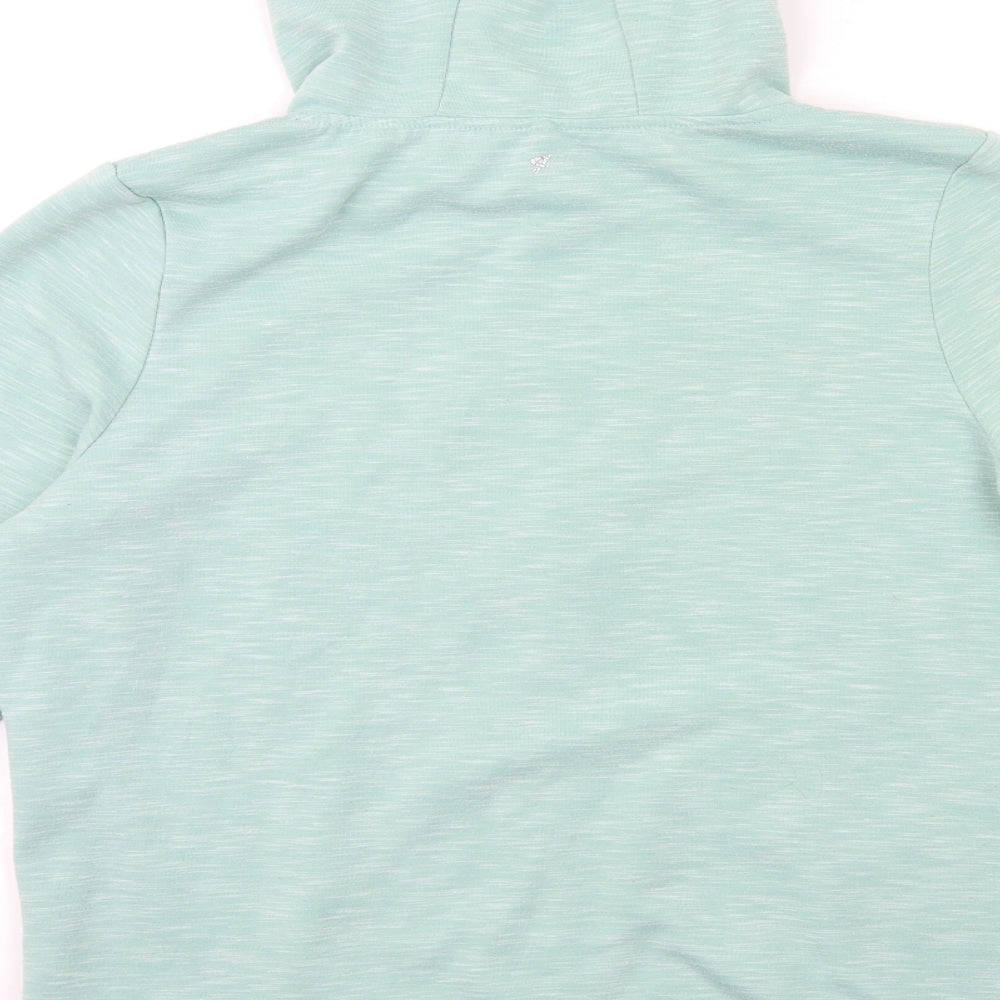 WORKOUT Womens Green   Full Zip Hoodie Size 14