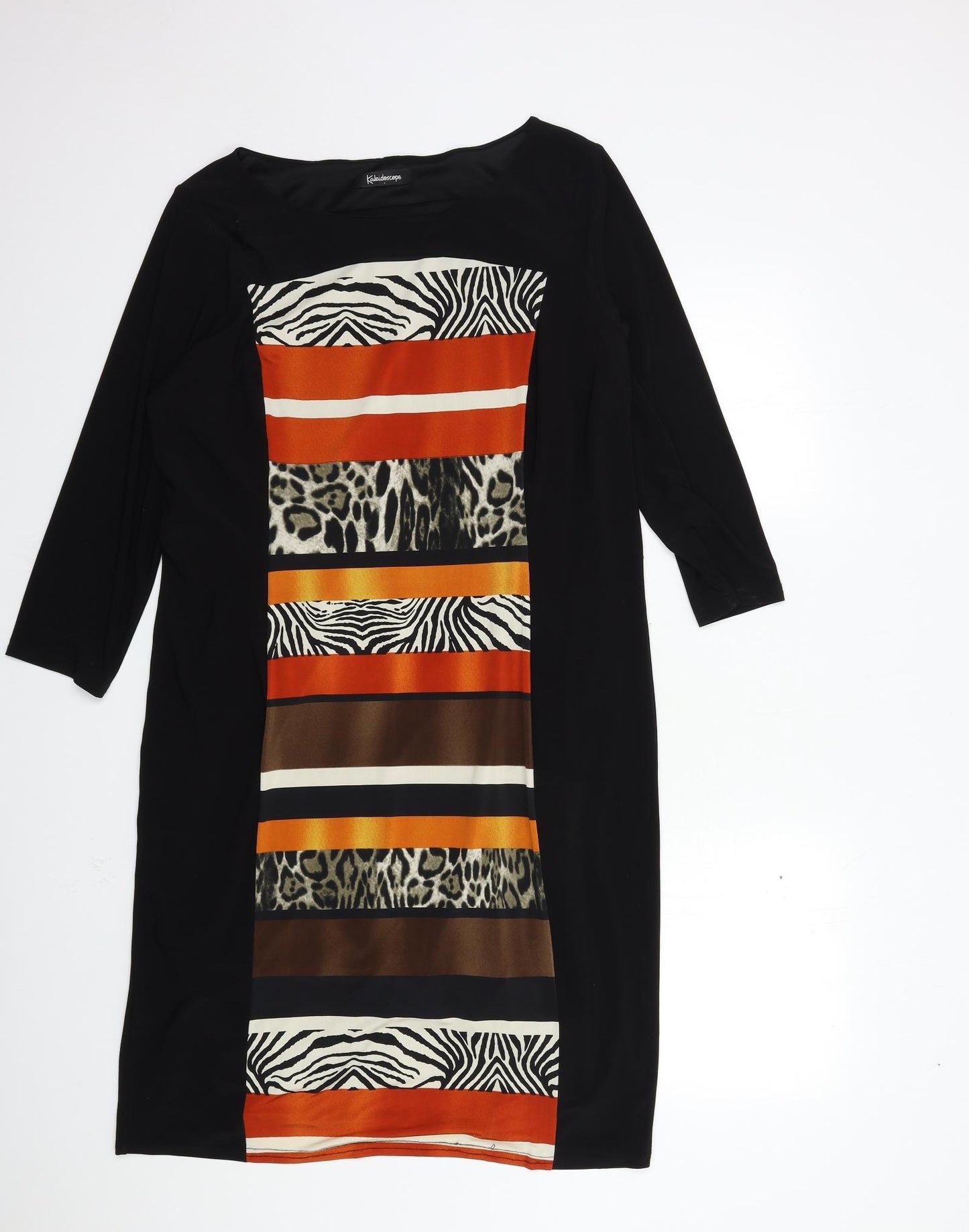 Kaleidoscope Womens Black Striped  Shift  Size 18