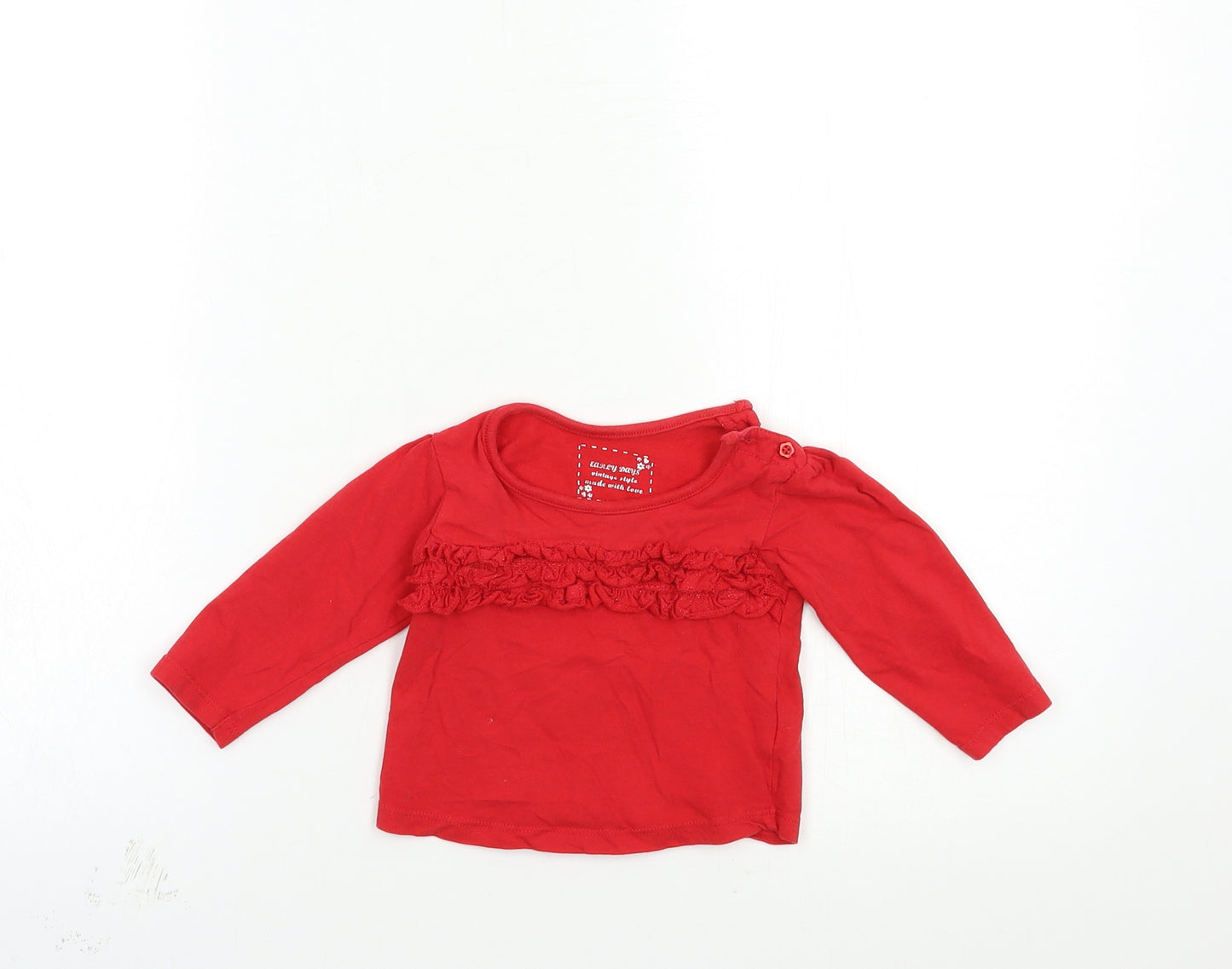 Earlydays Baby Red   Basic T-Shirt Size 6-9 Months