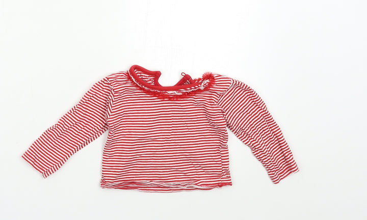 Earlydays Baby Red Striped  Basic T-Shirt Size 6-9 Months