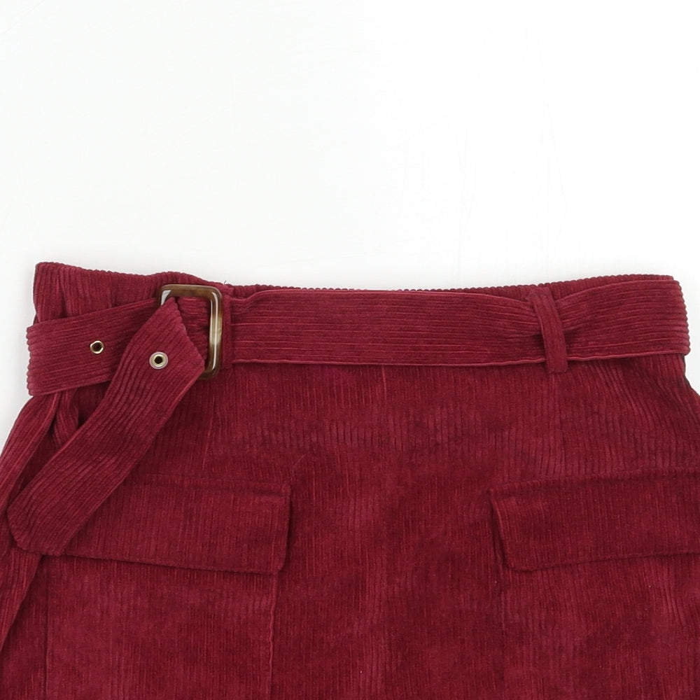 Dimensions Womens Red  Corduroy Mini Skirt Size 10