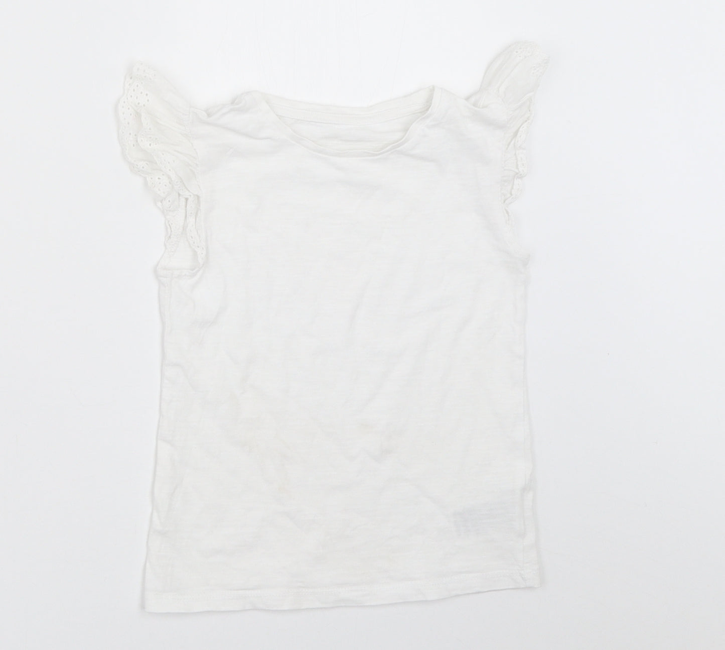 Mothercare Girls White   Basic T-Shirt Size 4-5 Years