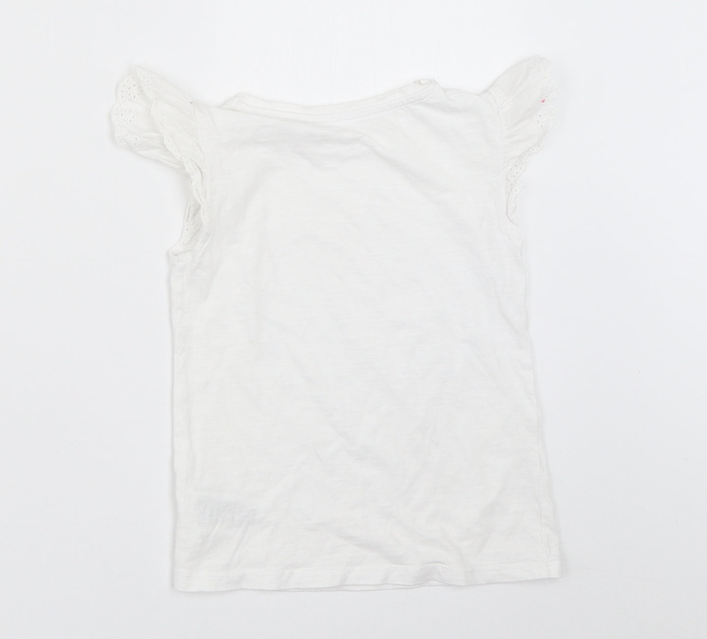Mothercare Girls White   Basic T-Shirt Size 4-5 Years