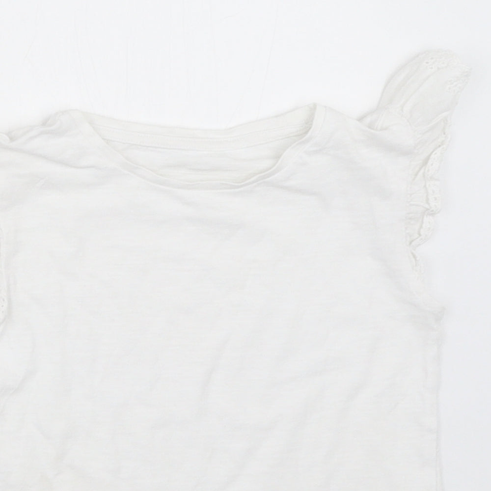 Mothercare Girls White   Basic T-Shirt Size 4-5 Years