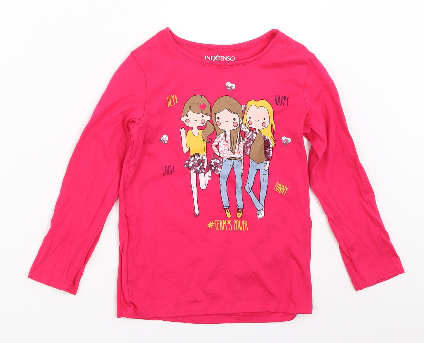 Inextenso Girls Pink   Basic T-Shirt Size 6 Years