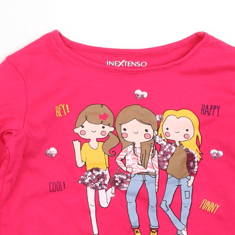Inextenso Girls Pink   Basic T-Shirt Size 6 Years
