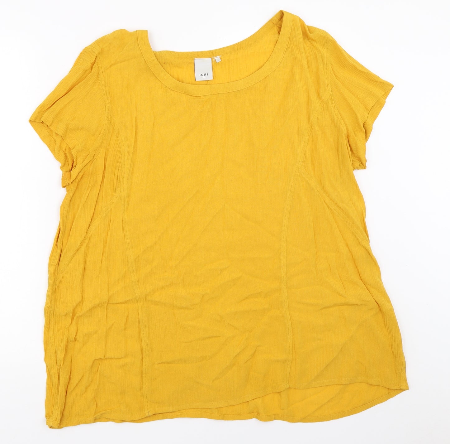 ICHI Womens Yellow   Basic T-Shirt Size XL